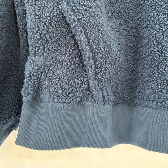 JoyLab Navy Blue Sherpa Quarter Zip Women’s Size Large Kangaroo Front Pocket - Picture 10 of 12